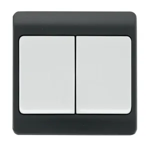 10AX 250V 2G 2W Wide Rocker Switch - Anthracite Gr