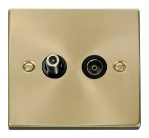 1 Gang Satellite & Coaxial Socket Outlet - Black