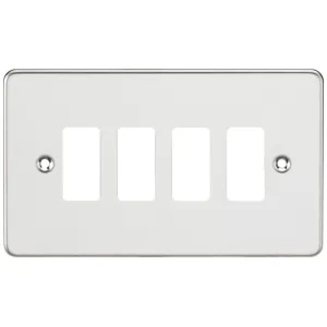 Flat plate 4G grid faceplate - polished chrome