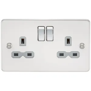 13A 2G DP Switched Socket with Twin Earths - Polis