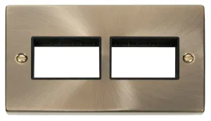 2 Gang Plate (3 x 3) Aperture - Black