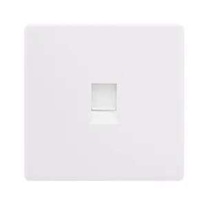 SINGLE RJ11 (IRISH/US) OUTLET - POLAR WHITE COVER