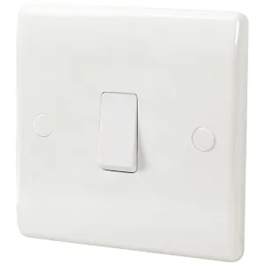 WHITE NEXUS MOULDED SINGLE SWITCH, 20A 16AX 2 WAY