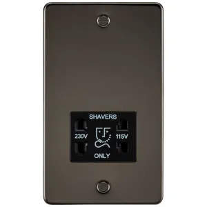 115/230V Dual Voltage Shaver Socket - Gunmetal wit