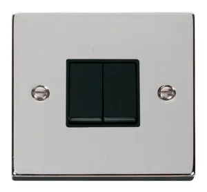 2 Gang 2 Way 10AX Switch - Black