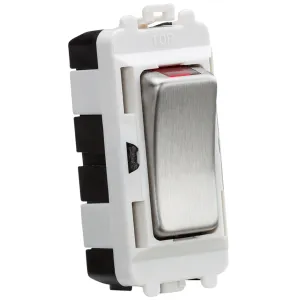 20AX DP module with LED indicator - brushed chrome