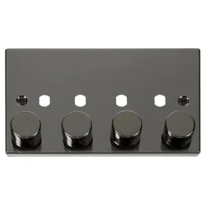 VPBN 4 GANG DOUBLE DIMMER PLATE & KNOBS