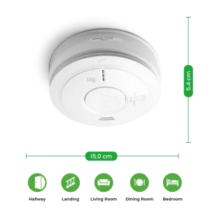 Optical Smoke Alarm. 230V with 10 Year Rechargeabl