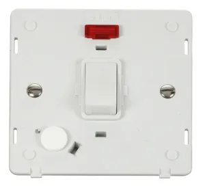 20A DP Switch With Flex Outlet & Neon Insert - Whi