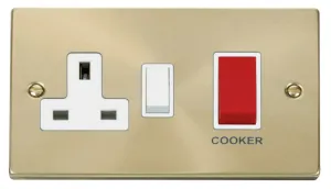 Deco - 50A Cooker Control Unit - Red/White Rockers