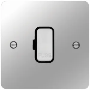 FCU UNSWITCHED POLISHED STEEL BLACK
