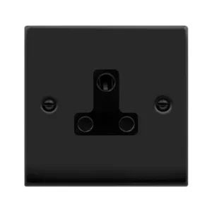 VP MATT BLACK 5A ROUND PIN SCKET OUTLET BK