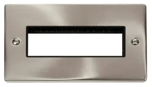 2 Gang Plate 6 In-Line Aperture - Black