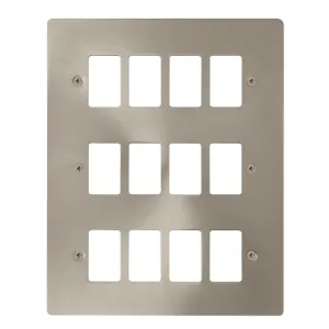 12 Gang GridPro Frontplate - Brushed Stainless