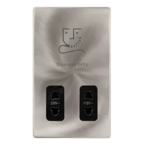 115/230V DUAL VOLTAGE SHAVER SOCKET - BRUSHED STEE