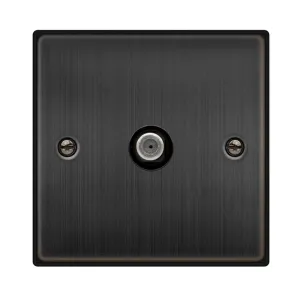 NON-ISOLATED SINGLE SATELLITE OUTLET - MATT BRONZE