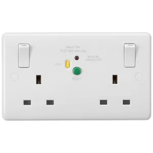 13A 2G DP RCD Switched Socket - 30mA (Type A)