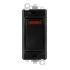 20AX Double Pole Switch With Neon Module - Black