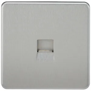 Telephone Master Socket - Brushed Chrome
