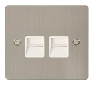 Twin Telephone Socket Secondary  - White