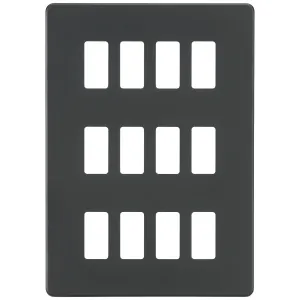 Screwless 12G grid faceplate - anthracite