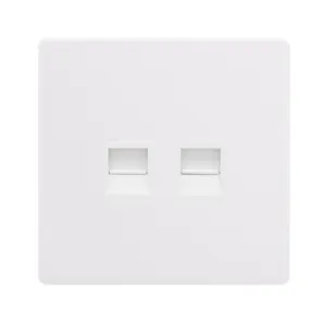 TWIN TELEPHONE MASTER OUTLET - POLAR WHITE COVER P