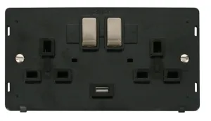 13A 2G Ingot Switched Socket With 2.1A USB Outlet