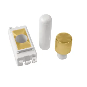 1 Module Dimmer Mounting Kit - White - Satin Brass