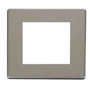 1 Gang Plate Twin Media Module Cover Plate - Stain
