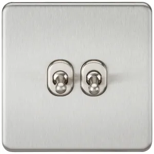 10AX 2G 2-way Toggle Switch - Brushed Chrome