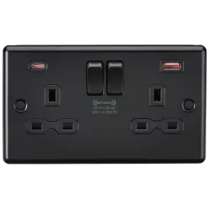 13A 2G DP Switched Socket with Dual USB A+C 20V DC