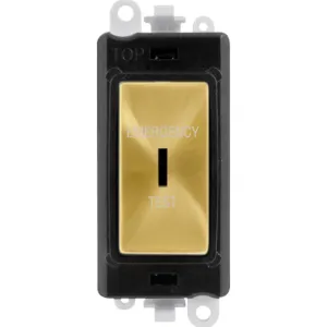 20AX Double Pole Keyswitch 'Emergency Test' - Blac