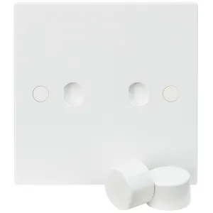 2G Dimmer  Plate with 2 Matching Dimmer Caps
