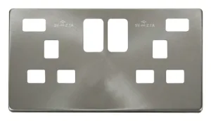 13A 2 Gang Switched Socket With Twin 2.1A USB Char
