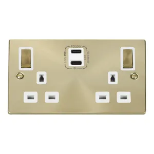 DECO 'INGOT' 13A 2 GANG SWITCHED SAFETY SHUTTER SO