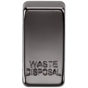 Switch cover "marked WASTE DISPOSAL" - black nicke