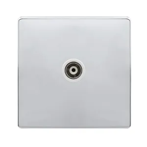 SINGLE ISOLATED COAXIAL OUTLET - POLISHED CHROME C