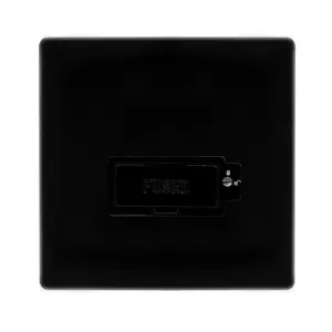13A LOCKABLE  FUSED CONNECTION UNIT - METAL BLACK