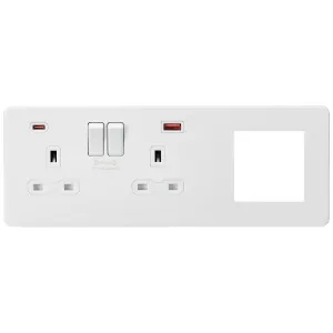13A 2G DP Socket +2G Modular + Dual USB A+C 12V DC
