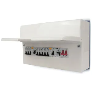 Metal Consumer Unit 13 Way with 100A Switch, 2 x T