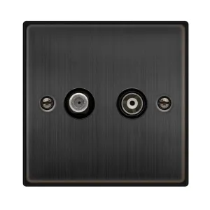 ISOLATED SATELLITE & ISOLATED COAXIAL OUTLET- MATT