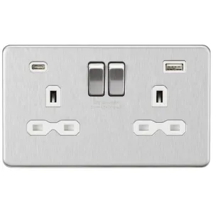 13A 2G SP Switched Socket with Dual USB A+C (5V DC