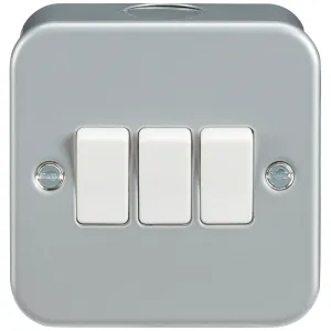 Metal Clad 10AX 3G 2-way Switch - Powder-coated Si