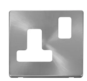 15A Round Pin Switched Socket Cover Plate - Brushe
