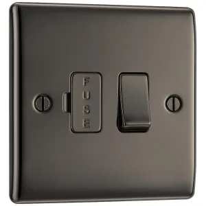 NEXUS METAL BLACK NICKEL SWITCHED 13A FUSED CONNEC