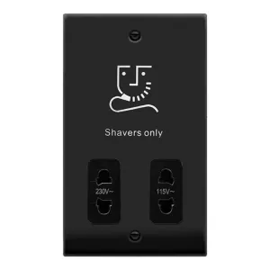VP MATT BLACK DUAL VOLT SHAVER SOCKET BK