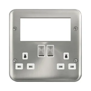 2 GANG 3 PIN SAFETY SHUTTER SWITCHED SOCKET WITH Q