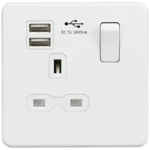 13A 1G SP Switched Socket with Dual USB A+A (5V DC