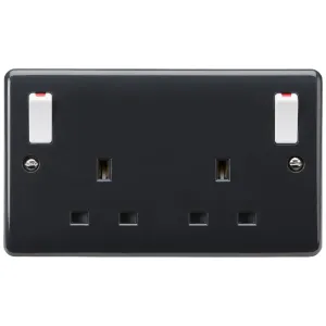 13A 2G DP Switched Socket with Twin Earths and Out