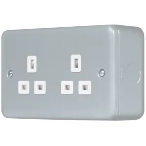 METAL CLAD PRO 13A 2 GANG SAFETY SHUTTER UNSWITCHE